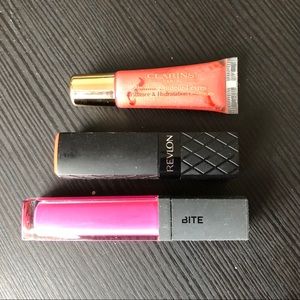 Lipstick/lipgloss bundle: Bite, Revlon, Clarins